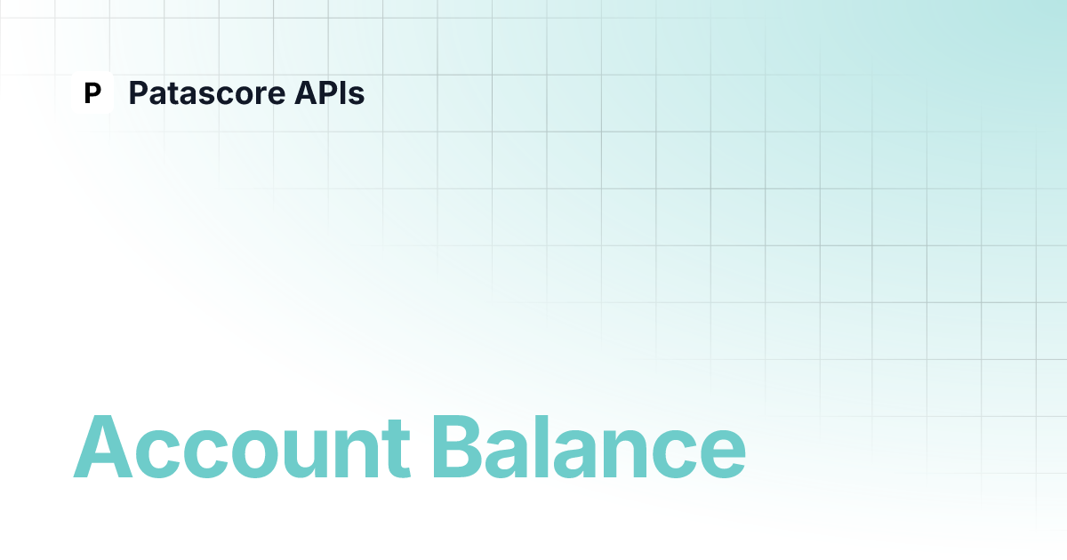 Account balance patascore apis